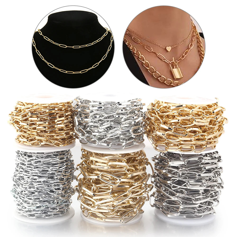 5 Yards Aluminum Cable Chain Gold Silver – DIY Jewelry Making Jewelry Chain PLUSH