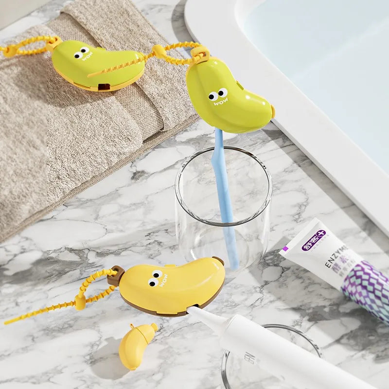 Banana Toothbrush Cap & Toothpaste Storage Box for Travel Toothbrush Travel Case PLUSH