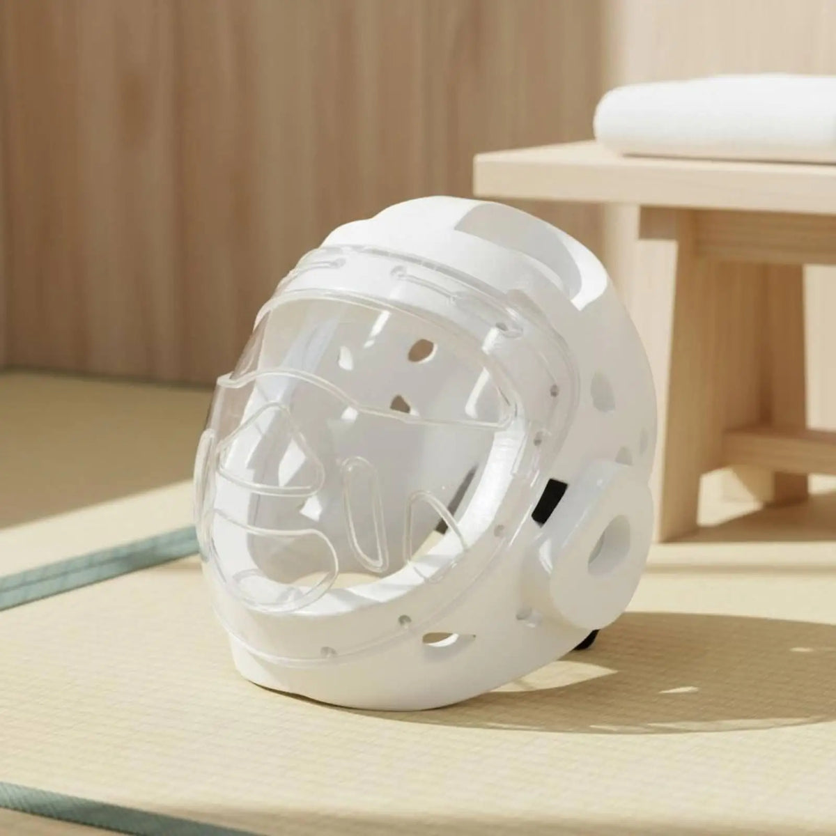 Ventilated Taekwondo Headgear with Face Guard for Kids Martial Arts Headgear PLUSH