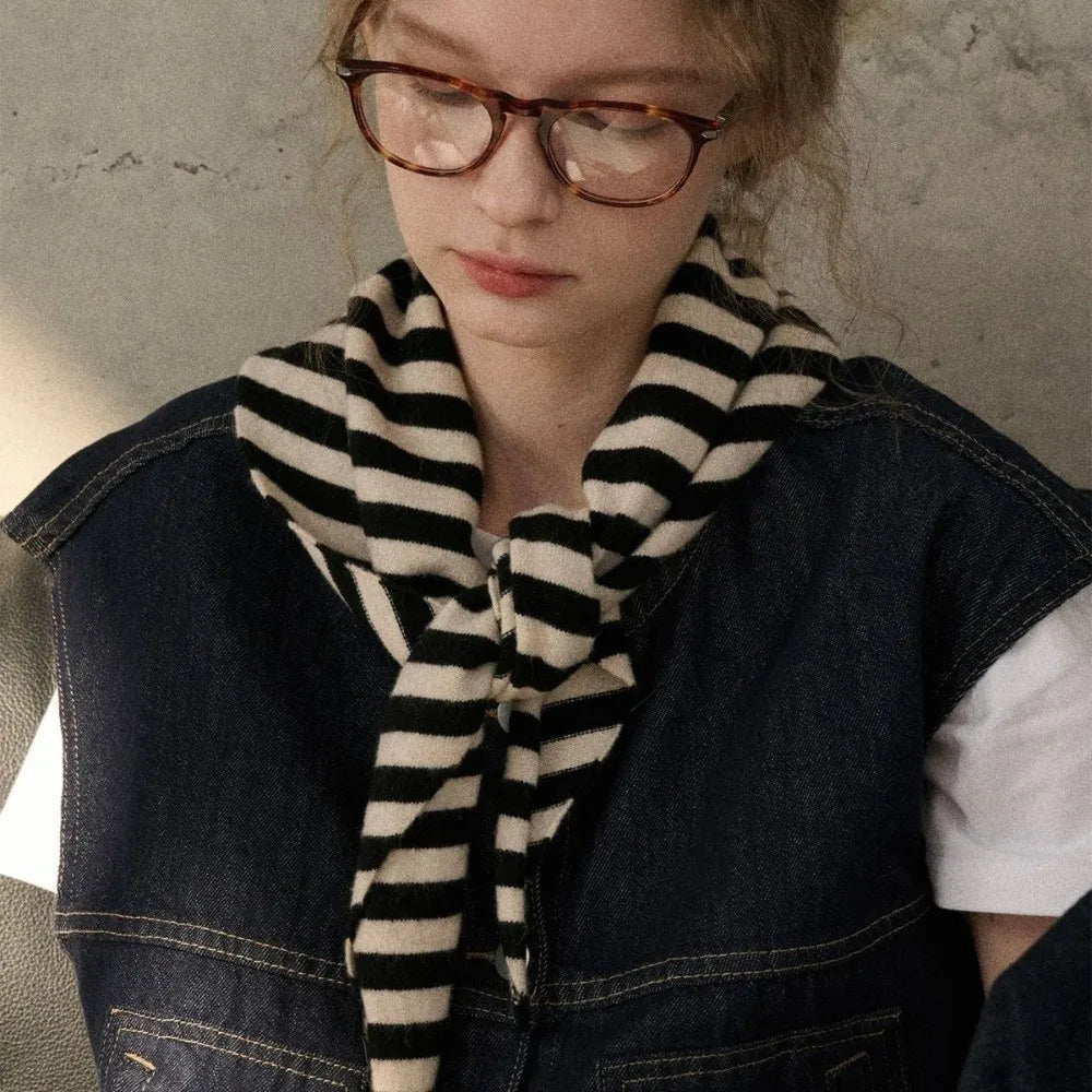 Women's Knitted Triangle Scarf False Collar Warm Shawl Knitted Scarf Shawl PLUSH