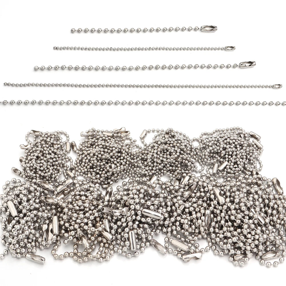 100pcs Rhodium Ball Bead Chains – Keychain & Jewelry Making Jewelry Chain Findings PLUSH