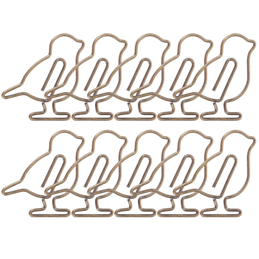 20pcs Bird Shape Metal Paper Clips – Cute Decorative Bookmarks Decorative Paper Clips PLUSH