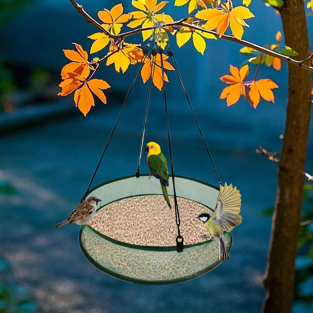 Bird Feeder Tray & Seed Catcher with Hanging Chain | Outdoor Bird Feeder Tray PLUSH