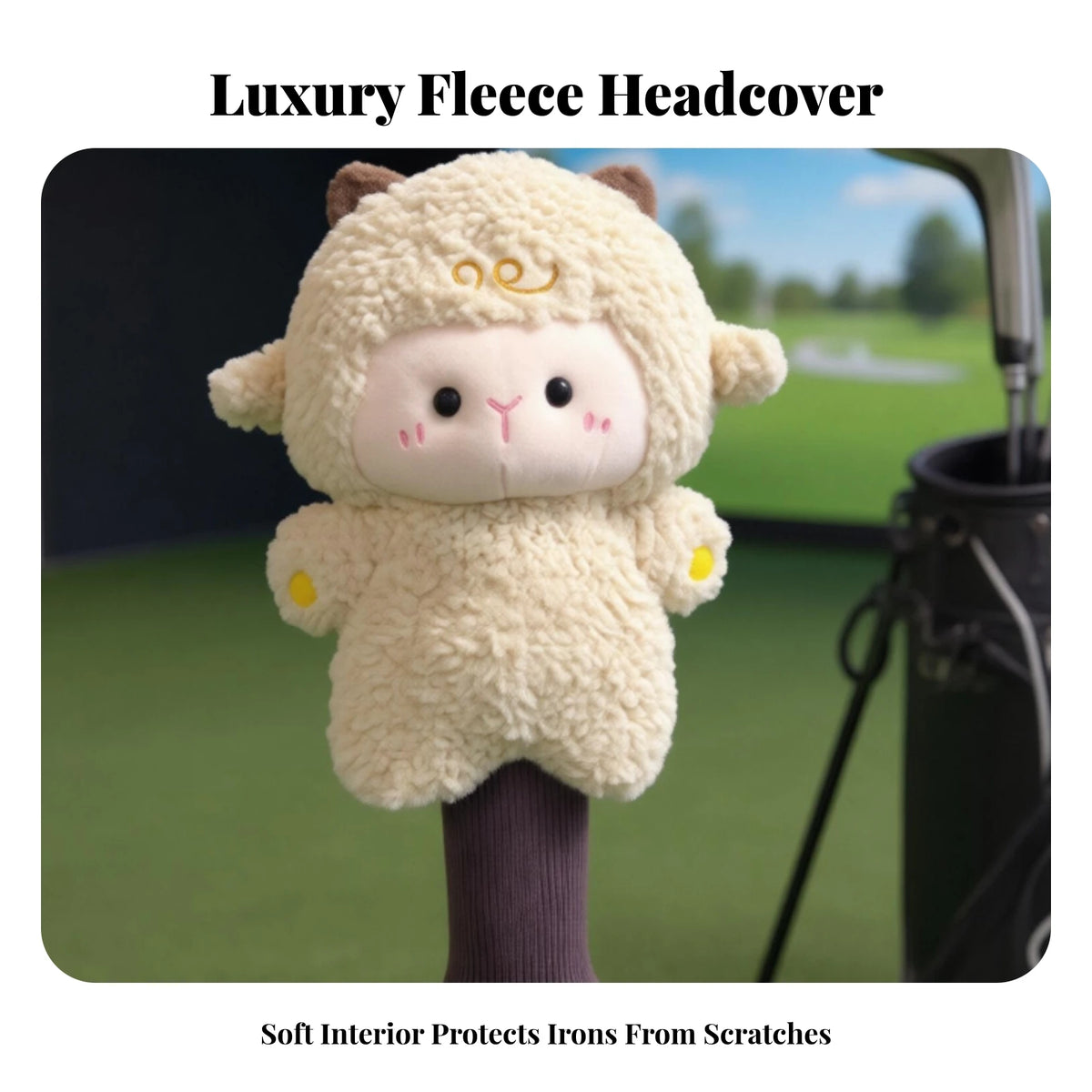 Sheep Golf Wood Headcover – Soft Knit Fairway Club Cover Golf Headcover PLUSH