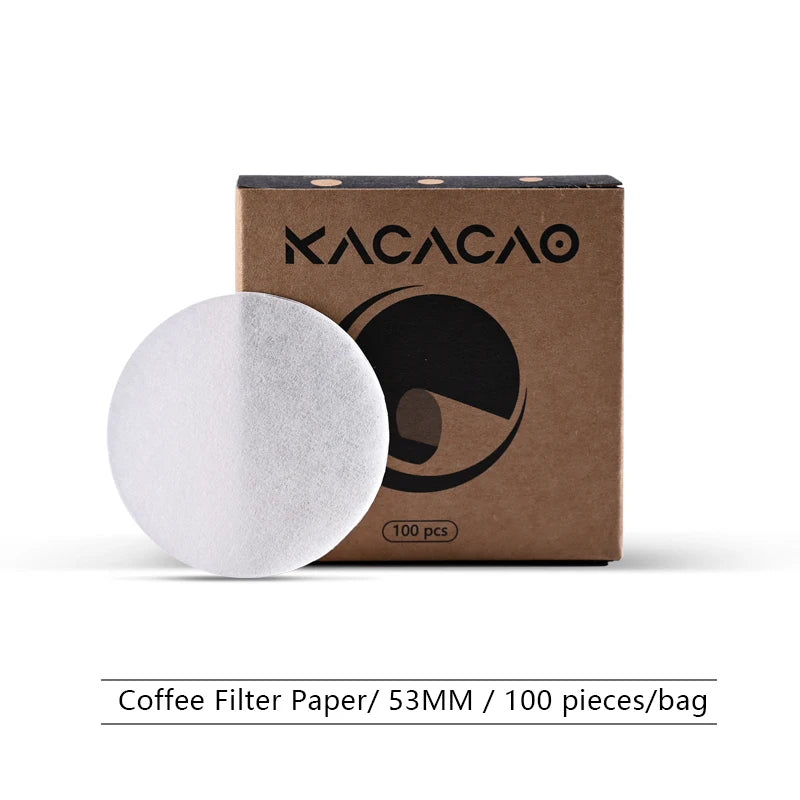 KACACAO Espresso Paper Filters 51/53/58mm – 100pcs Puck Screen Espresso Filter Paper PLUSH 53mm-100pcs