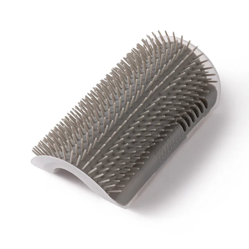 Wall-Mounted Cat Self-Grooming Comb | Easy Install, Space-Saving Cat Grooming Comb PLUSH Gray 1 pc