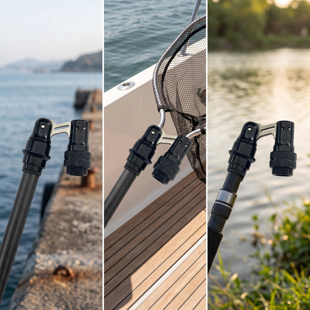 Folding Joint Landing Net Connector – Heavy-Duty Aluminum Adapter Landing Net Adapter PLUSH