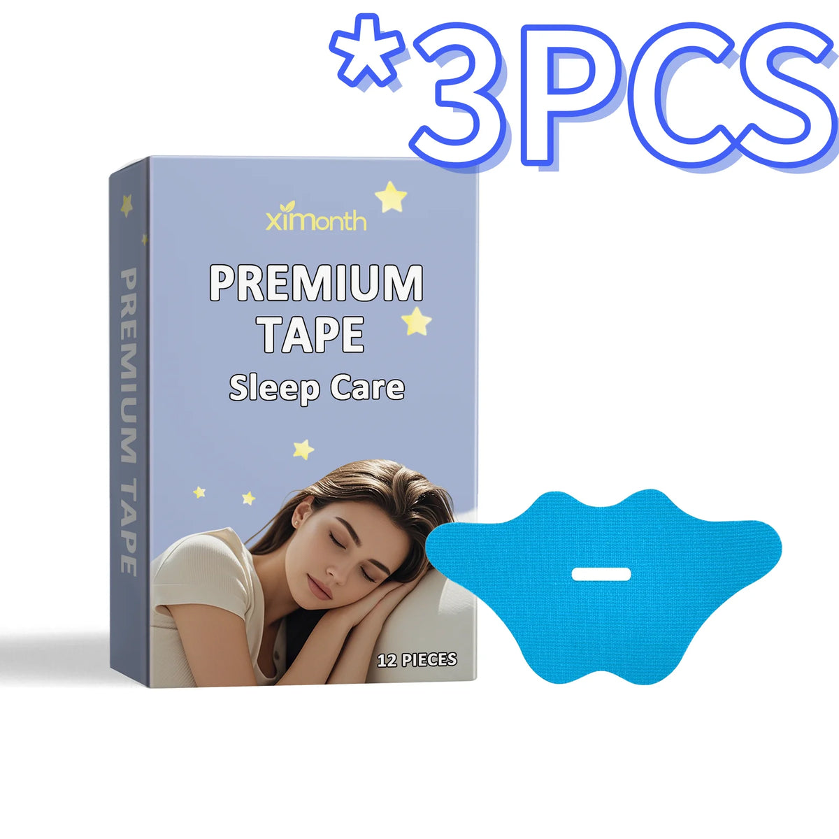 Ximonth Lavender Sleep Mouth Tape – Nasal Breathing Strip 12pcs Sleep Mouth Tape PLUSH 12pcs Boxed X 3PCS