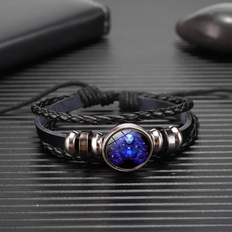Zodiac Constellation Beaded Leather Bracelet | Multilayer Handwoven Charm Bracelet PLUSH Virgo