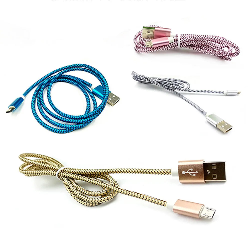 Foxnovo Nylon Braided Micro USB Fast Charging Cable 2.1A USB Charging Cable PLUSH