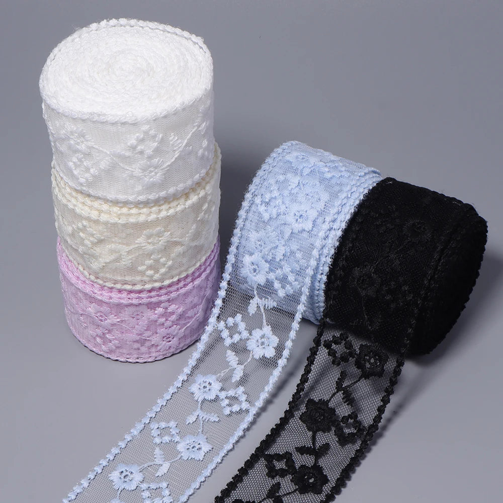 5 Yards Mesh Embroidery Lace Trim Ribbon 4cm – DIY Craft Lace Trim Ribbon PLUSH