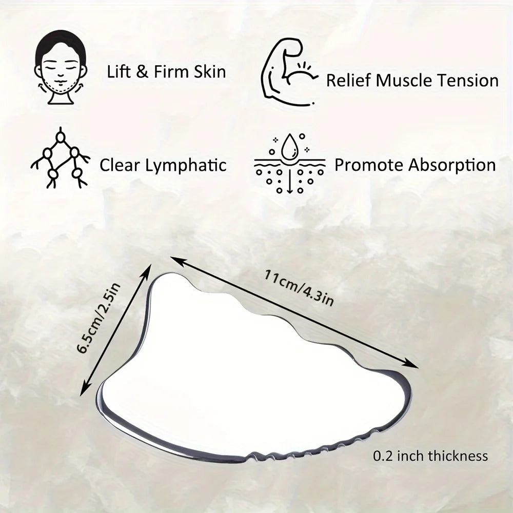 Stainless Steel Gua Sha Tool – Body & Jawline Sculpting Gua Sha Massage Tool PLUSH