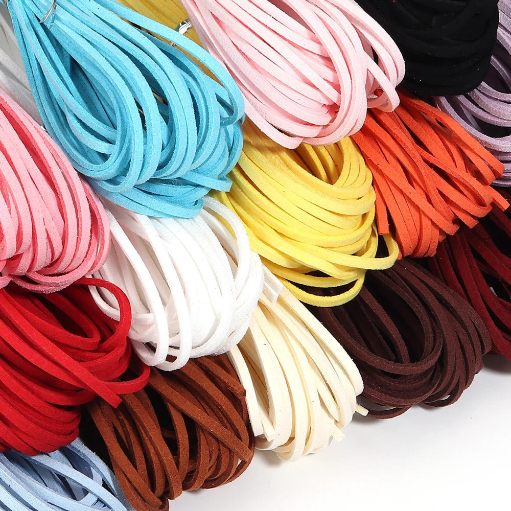10pcs Multicolor Faux Suede Flat Cord 2.5mm – DIY Jewelry Making Jewelry Craft Cord PLUSH