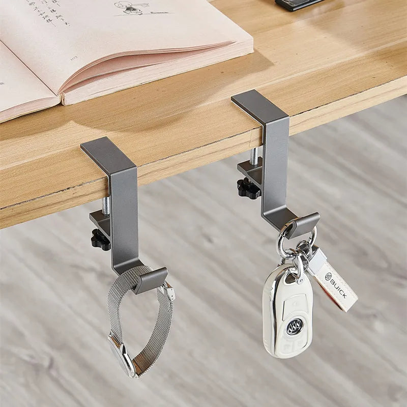 Punch-Free Headset Hanger Adjustable Desk Edge Hook – 1/2pc Desk Hook Organizer PLUSH