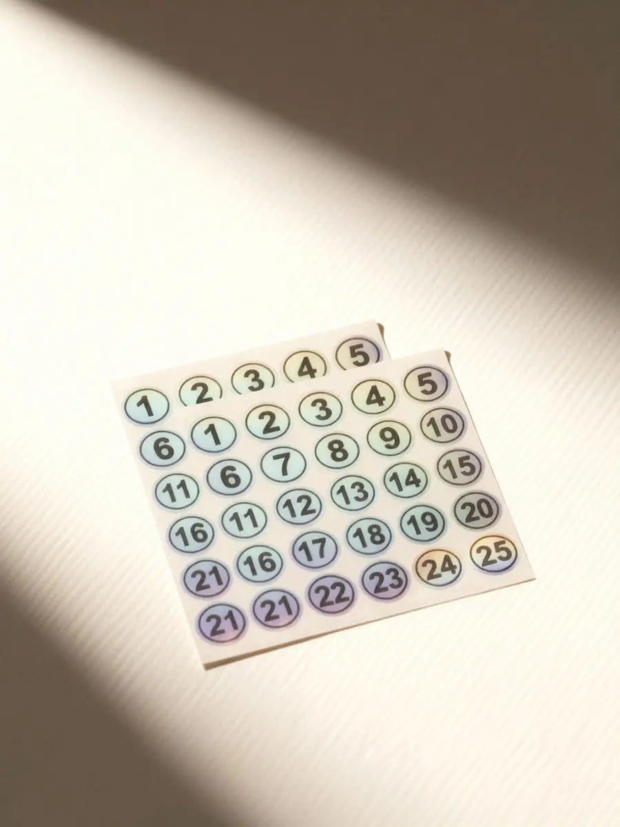 Round Number Label Stickers – 2 Sheets 50pcs | DIY Organizing Adhesive Label Stickers PLUSH