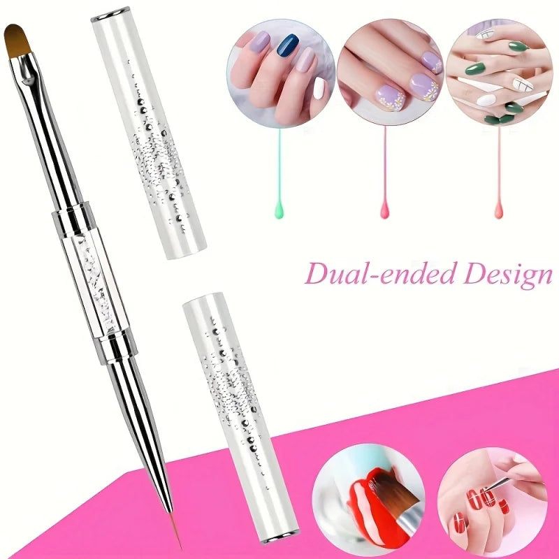 Double-Ended Nail Art Brush – 2-in-1 Gel Brush & Picker Nail Art Brush PLUSH