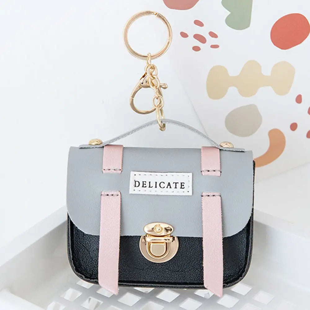 Kawaii Keychain Coin Purse – Mini PU Leather Card Storage Bag Keychain Coin Purse PLUSH 4