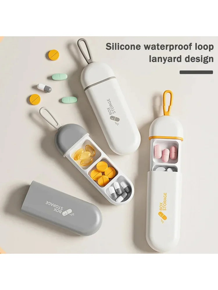 3-Compartment Portable Pill Organizer | Moisture-Proof Travel Case Pill Organizer Case PLUSH