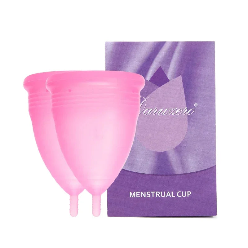 Medical Grade Silicone Menstrual Cup S & L | vive fit Menstrual Cup PLUSH 2Pcs-Naked-Pink S Size