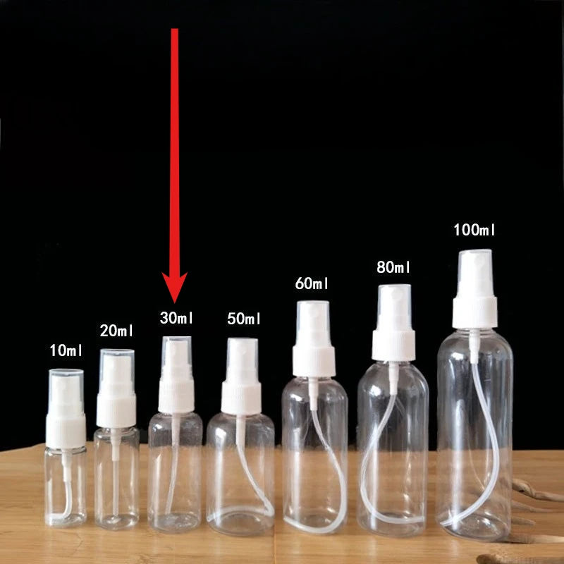 Clear Refillable PET Spray Bottles 10–100ml | Perfume Atomizer Refillable Spray Bottle PLUSH 30Ml