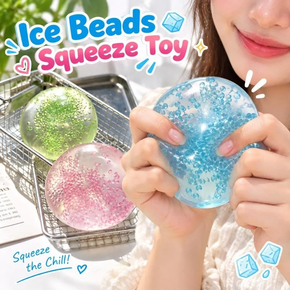 Ice Beads Squeeze Fidget Toy – Soft Slow Rebound Sensory Ball Squeeze Fidget Toy PLUSH