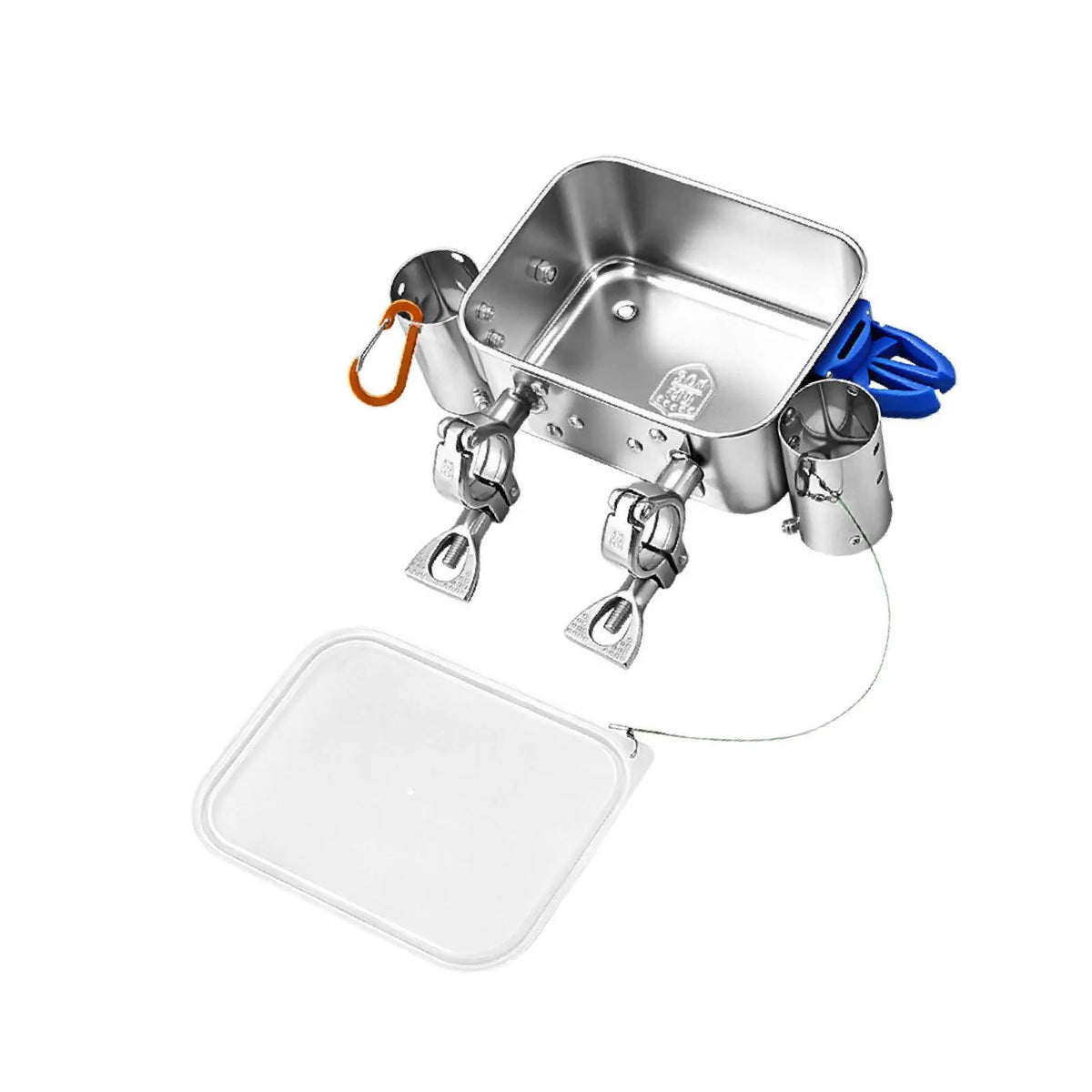 Stainless Steel Boat Fishing Bait Box – Waterproof Rail Mount Fishing Tackle Box PLUSH Random