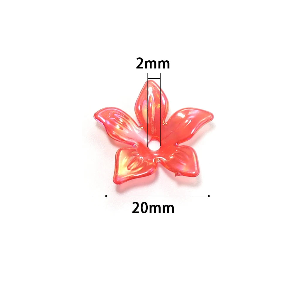 100pcs 20mm Acrylic Flower Bead Caps – DIY Jewelry Making Acrylic Flower Beads PLUSH