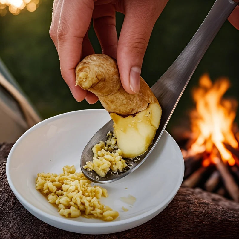 Stainless Steel Ginger & Garlic Crushing Spoon | Kitchen Tool Kitchen Crushing Spoon PLUSH