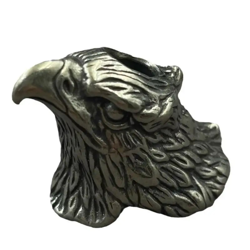 Vintage Brass 3D Eagle Head Paracord Bead EDC Keychain Pendant Brass Paracord Bead PLUSH