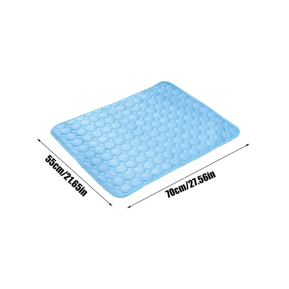 Pet Cooling Mat for Dogs & Cats – Ice Silk Summer Pad Pet Cooling Mat PLUSH 70x55cm Blue
