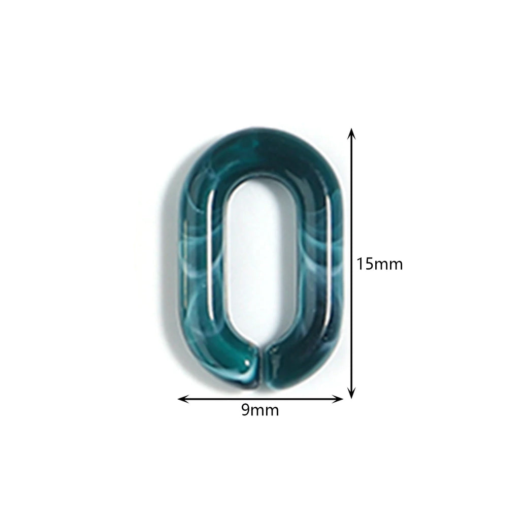 30pcs Colorful Acrylic U-Shape Link Clasps 9x15mm DIY Jewelry Jewelry Clasps PLUSH