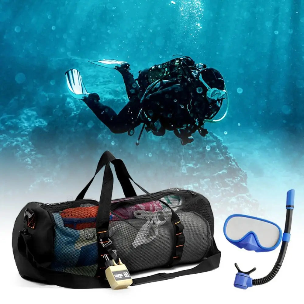 Foldable Mesh Dive Bag – Quick-Dry Oversized Beach & Gym Bag Mesh Dive Bag PLUSH
