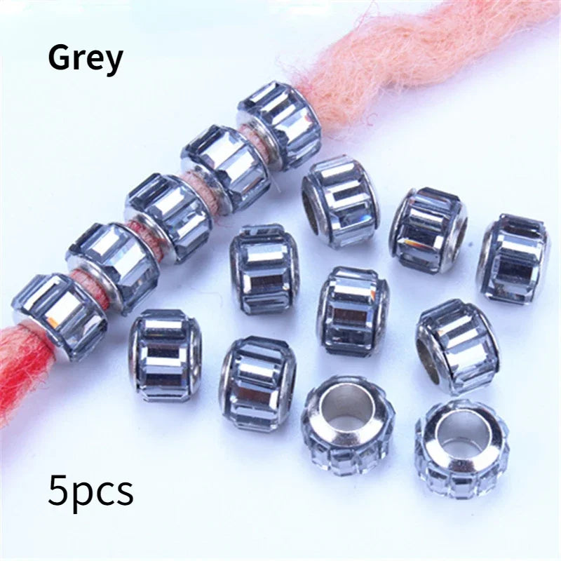 5pcs Hollow Flower Hair Cuffs – Dreadlock Braid Rings & Tubes