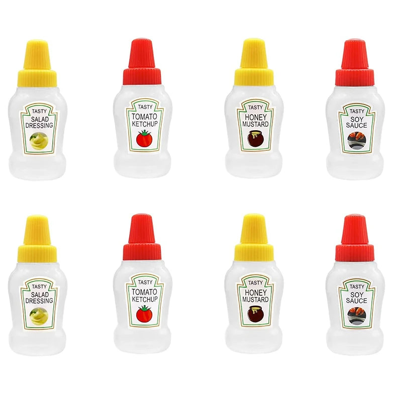 Mini Condiment Squeeze Bottles 4/8/12pcs – Sauce Dispensers Condiment Squeeze Bottles PLUSH 8PCS