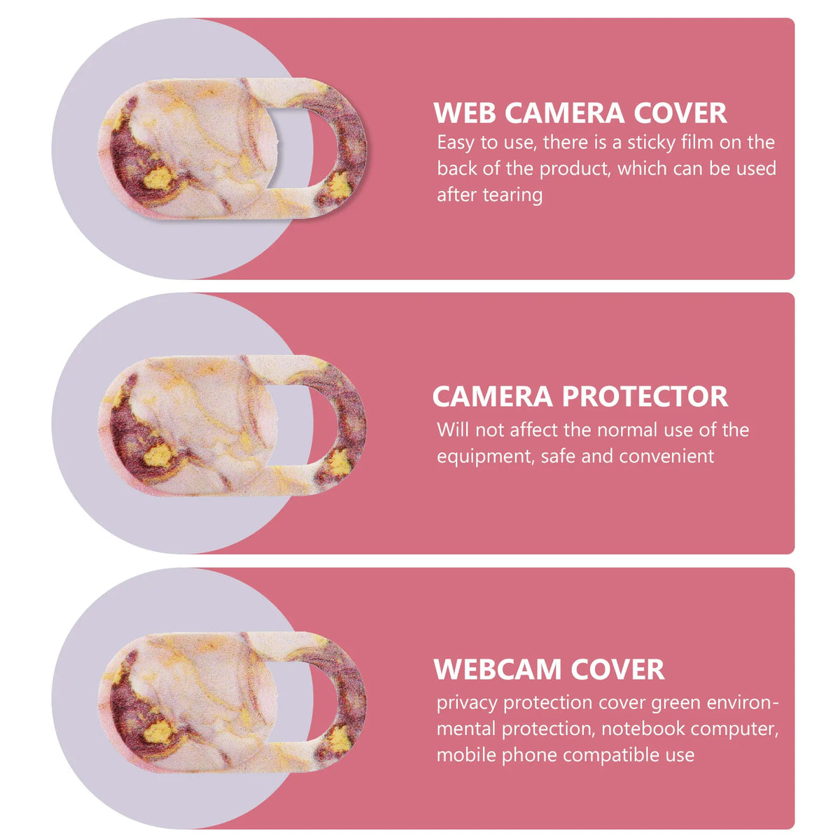 6-Pack Webcam Cover Sliders – Laptop, Tablet & Phone Privacy Webcam Privacy Cover PLUSH