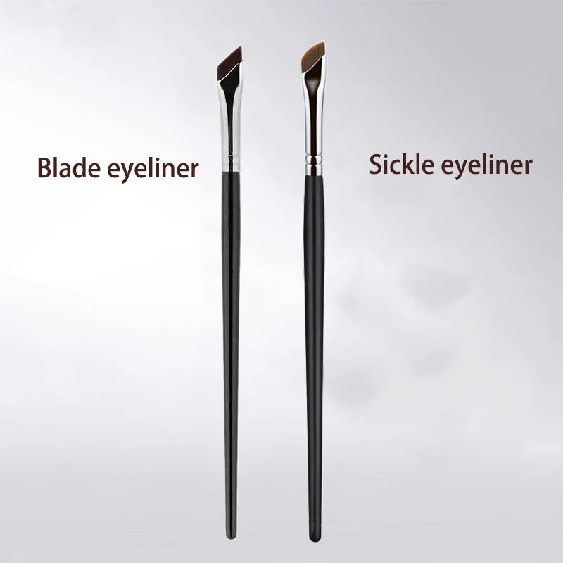 Sickle Eyeliner & Eyeshadow Detail Brush | Angled Brow Tool Eye Makeup Brush PLUSH S-B-2PCS
