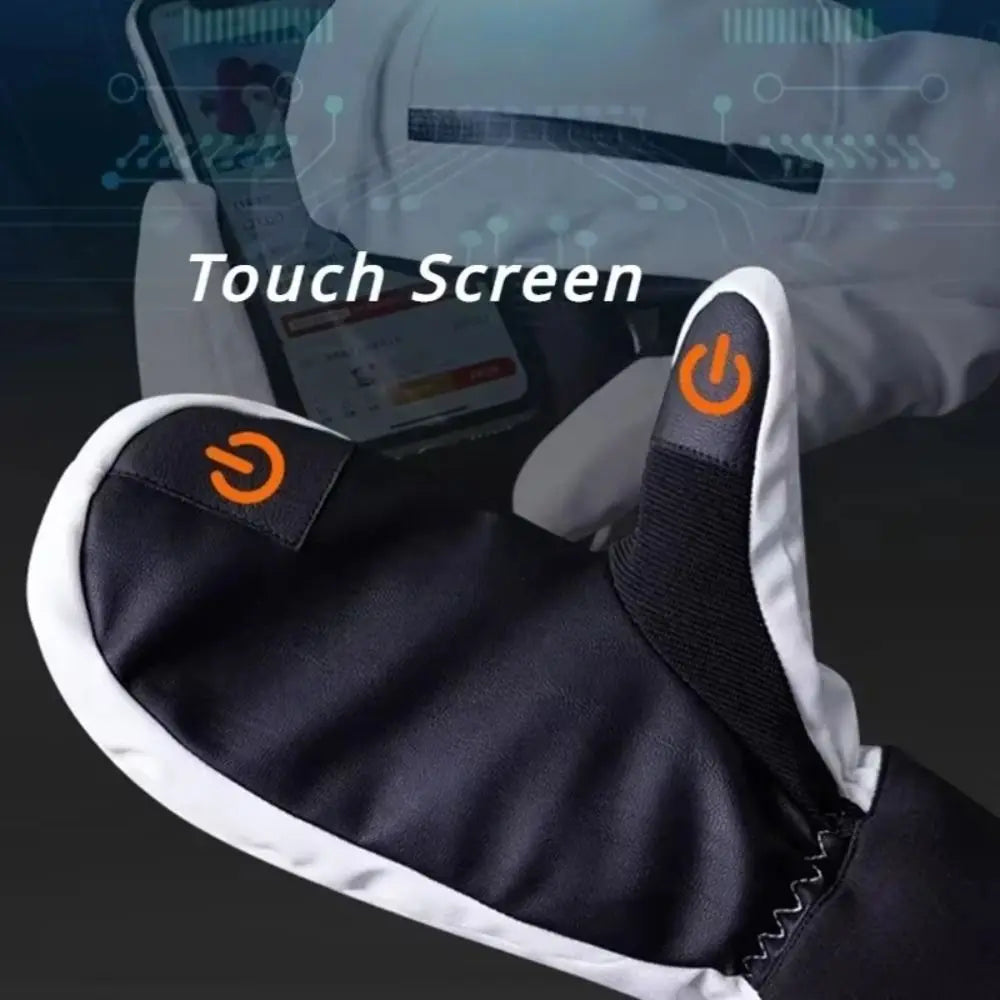 Waterproof Ski Gloves Touchscreen Thermal Winter Mittens Ski Mittens Gloves PLUSH