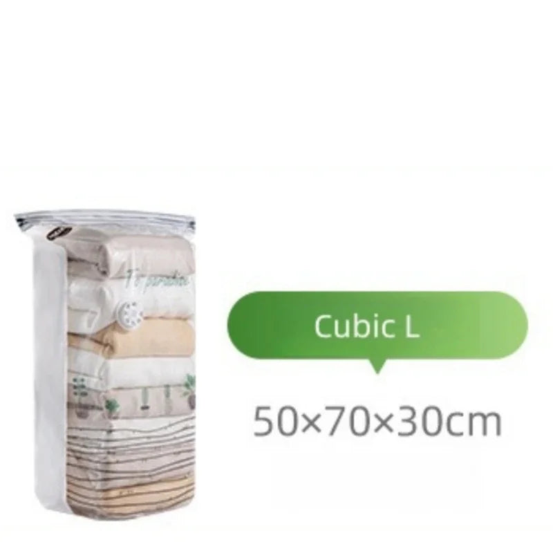 TAILI No-Pump Vacuum Storage Bags – Large Compression Bags Vacuum Storage Bags PLUSH cubic Vacuum Bag L