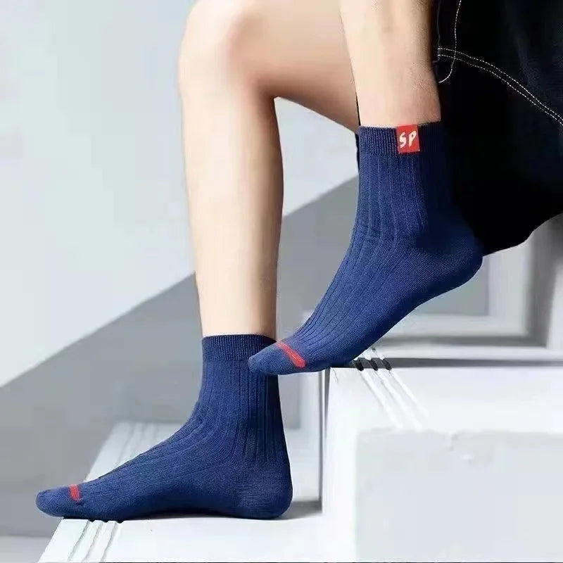 Men's Breathable Microfiber Tube Socks 5-Pack – Striped Men's Tube Socks PLUSH