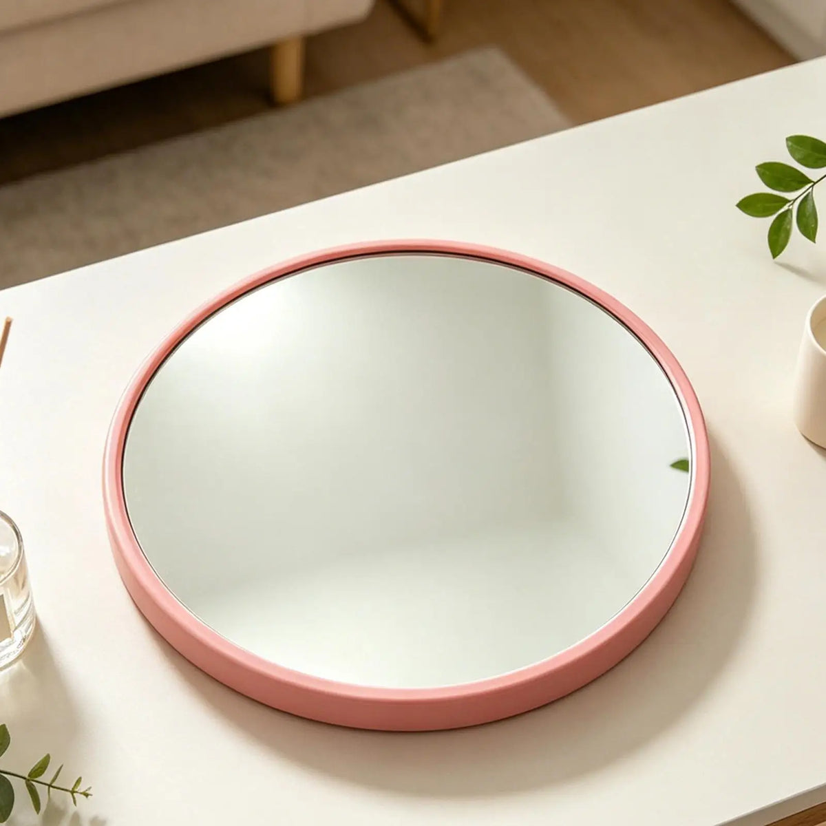 9.5cm Portable Convex Wide-Angle Mirror for Travel & Selfies Photography Mirror Tool PLUSH