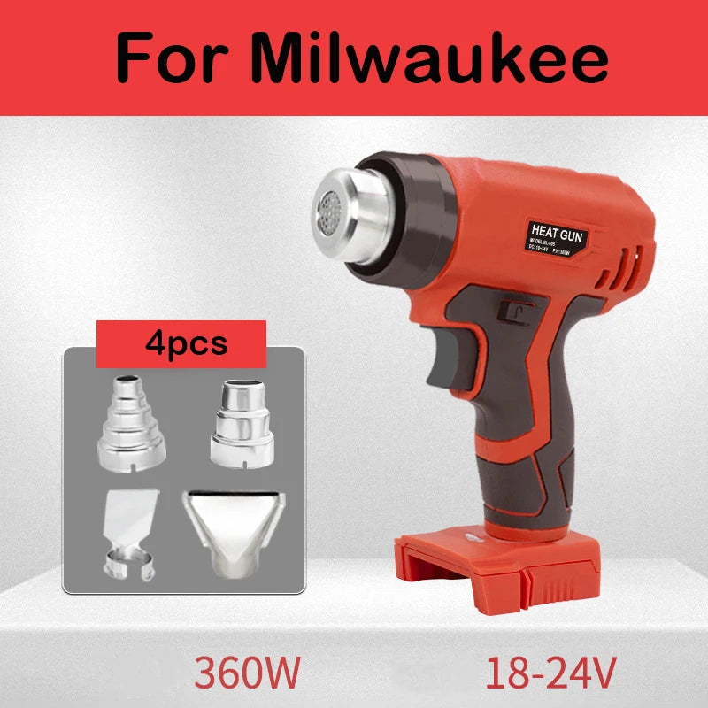 Cordless Hot Air Gun 360W – Fits Makita/DeWalt/Milwaukee 18V Cordless Heat Gun PLUSH For Milwaukee China Mainland
