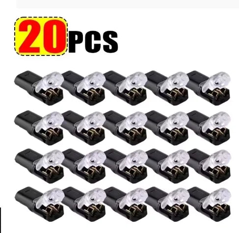 Waterproof 2-Pin Snap Wire Connectors – 20/30pcs Terminal Wire Snap Connector PLUSH 20Pcs 2P