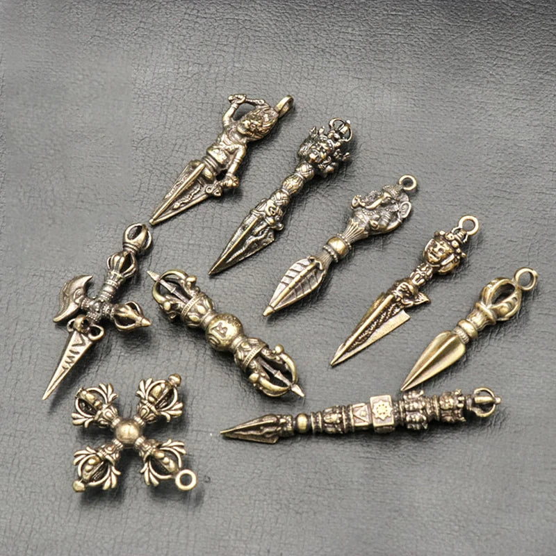 Tibetan Buddhist Vajra Brass Pendant – Nepal Handcraft Charm Jewelry Pendant Charm PLUSH