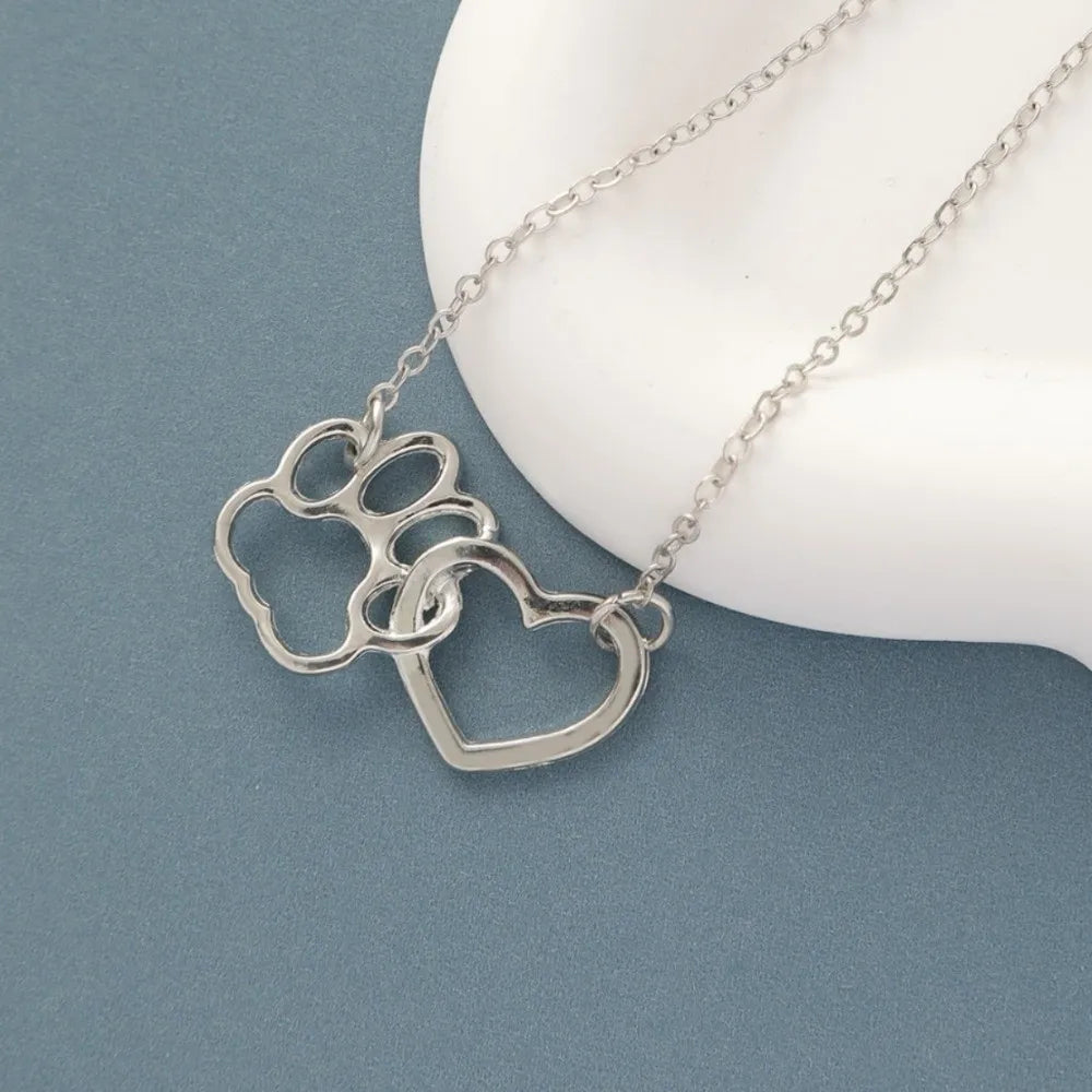 Dog Paw Love Bracelet – Gold & Silver Alloy Chain Charm Bracelet PLUSH