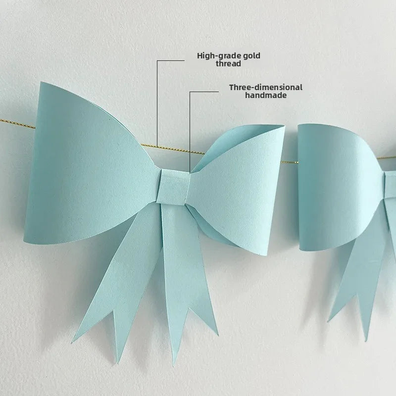 3D Bow Paper Tassel Garland – Kids Birthday Party Banner Kit Party Garland Banner PLUSH