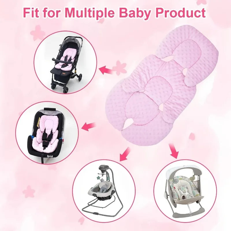 2-in-1 Reversible Baby Stroller Seat Cushion | Warm & Breathable Baby Stroller Seat Pad PLUSH