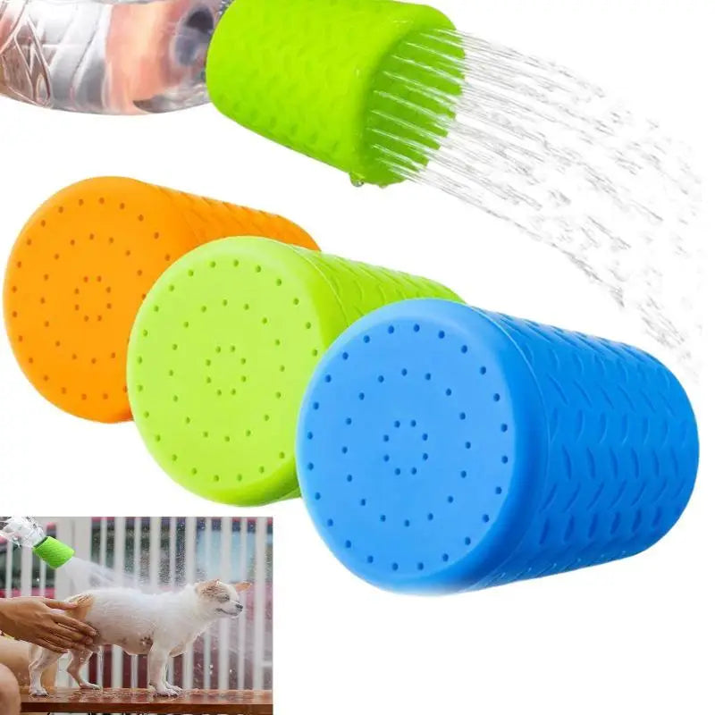 Portable Silicone Pet Bathing Shower Head – Bottle Cap Sprinkler Pet Shower Attachment PLUSH
