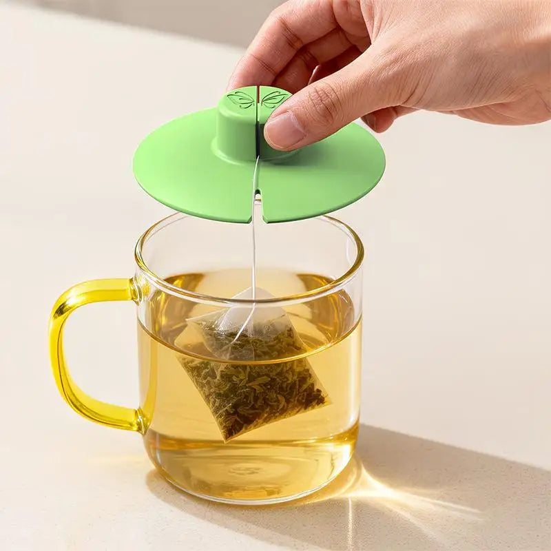 Silicone Tea Bag Holder Squeezer & Mug Lid – Reusable Set Tea Bag Holder PLUSH