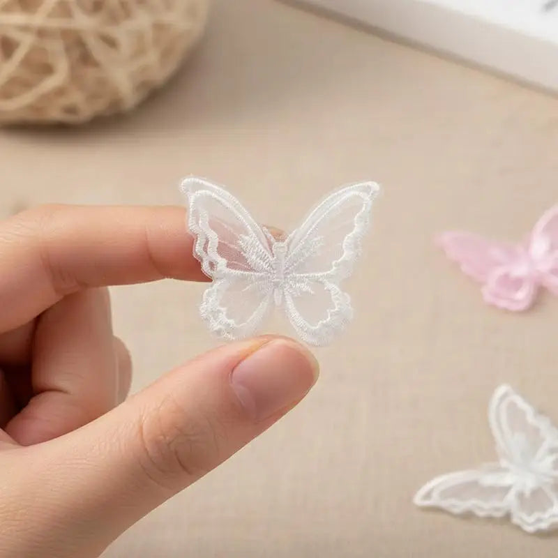 10pcs Butterfly Lace Iron-On Embroidered Patches – DIY Appliqué Iron-On Patch PLUSH