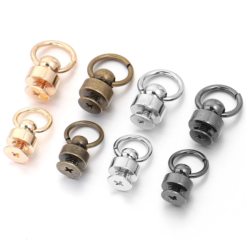 5 Sets Brass Rotary Screw Rivets with O-Ring Studs | Leather Craft Leather Craft Rivets PLUSH